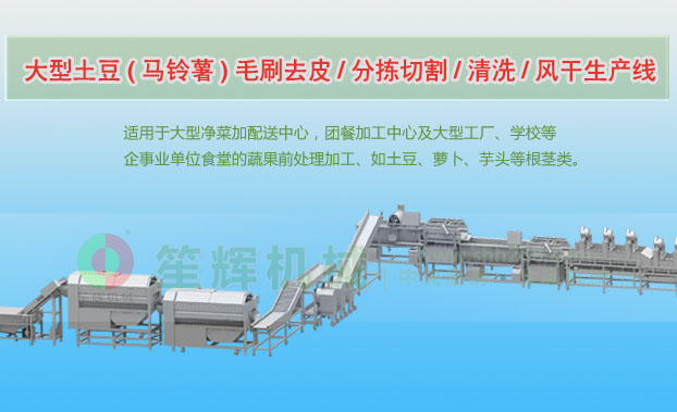 绥滨连续式土豆去皮清洗切割风干生产线